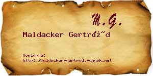 Maldacker Gertrúd névjegykártya